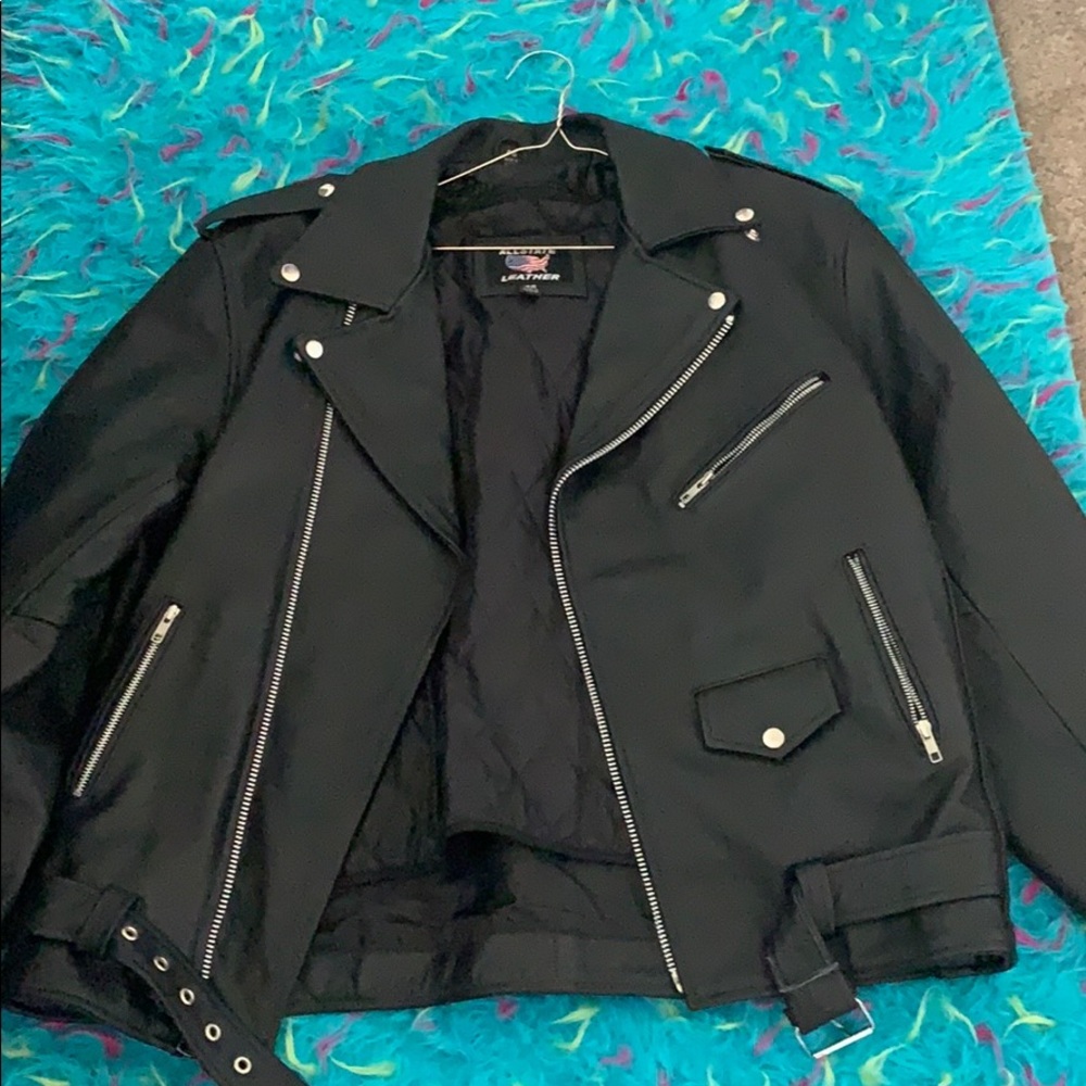 A leather bike jacket